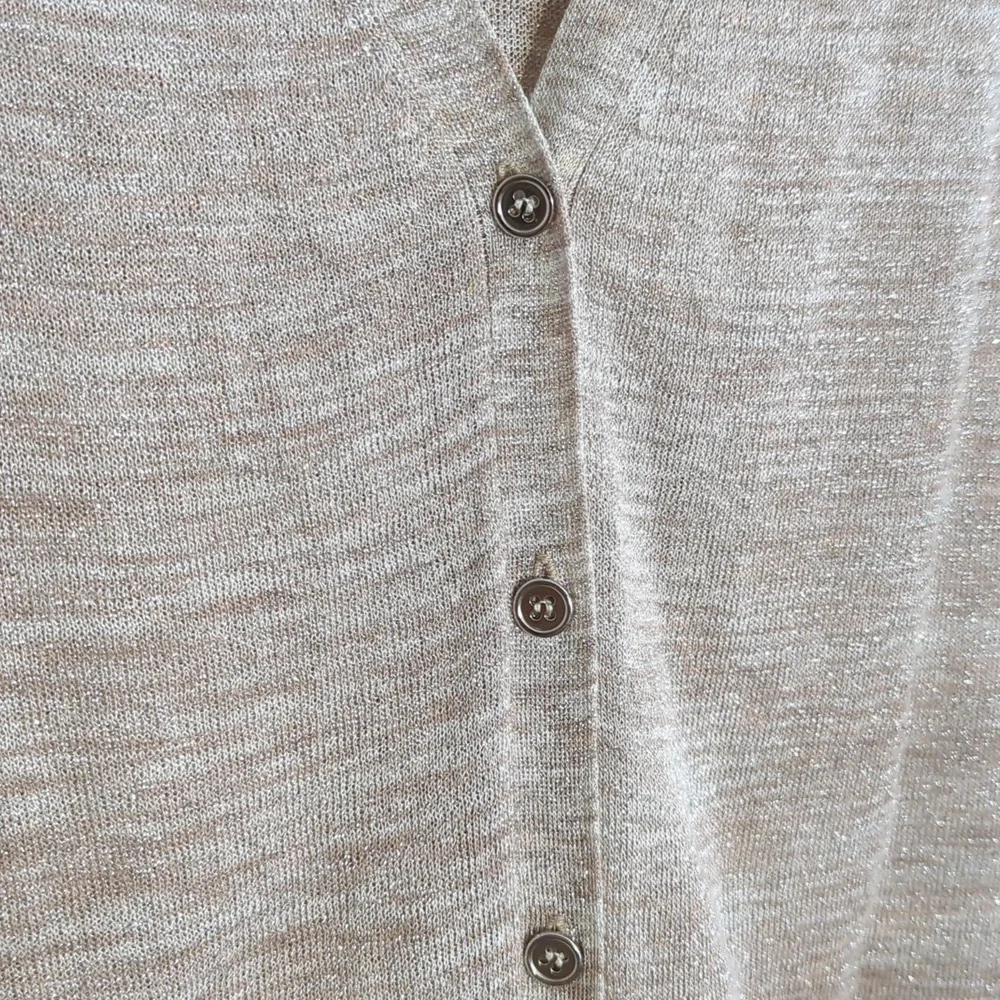J.Crew silver tan metallic button down cardigan